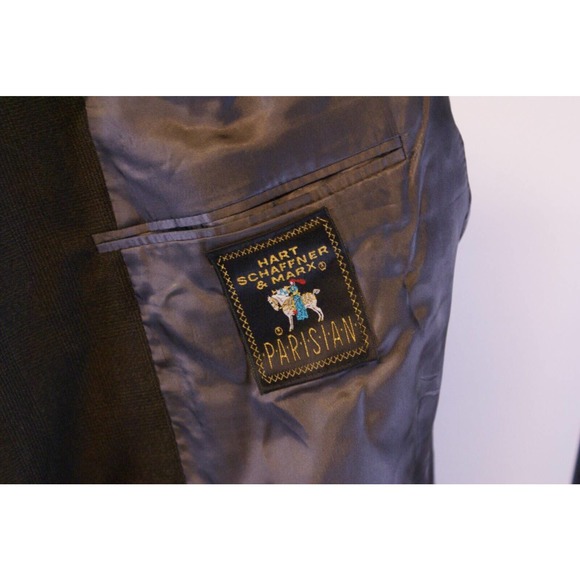 Hart Schaffner Marx Blazer Men 40L Black Long Sleeve Single Breasted Notch Lapel - Picture 6 of 10